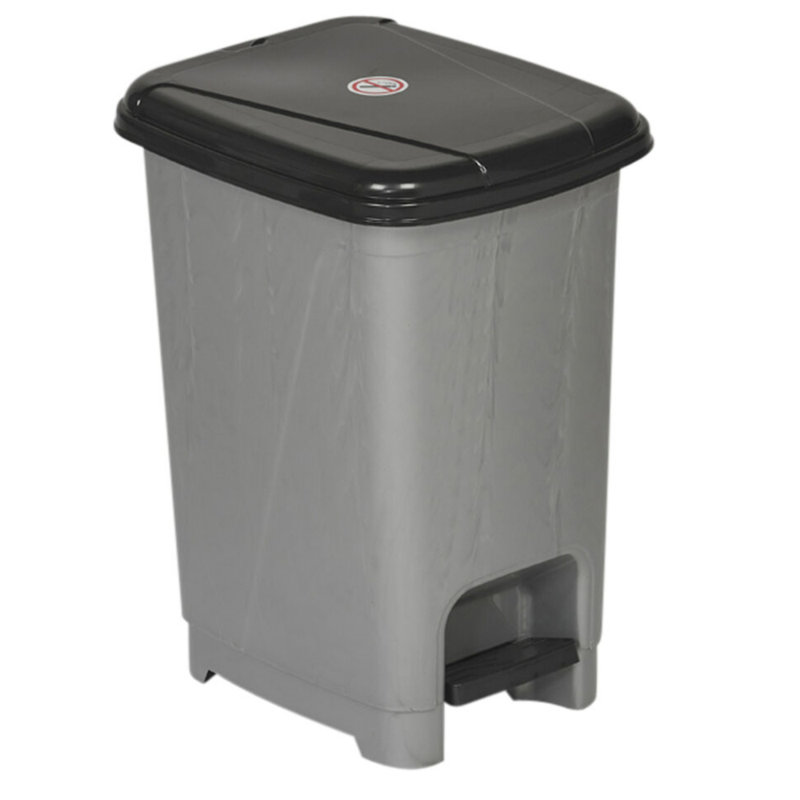 Hellie Plastic Pedal Bin Recycling Bin - 2.11L, Grey