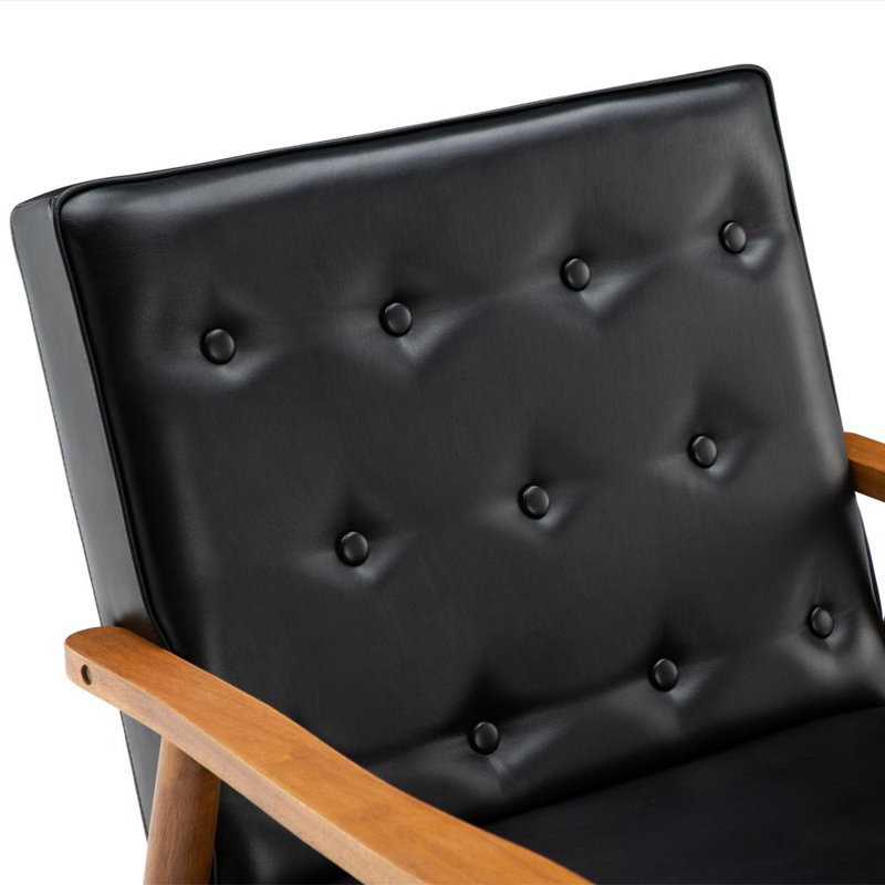 Rodney Faux Leather Armchair, Black