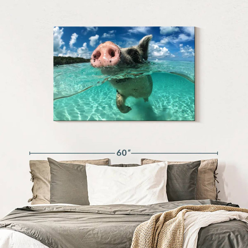 Brampt Swimming Pig, 30" H x 45" W