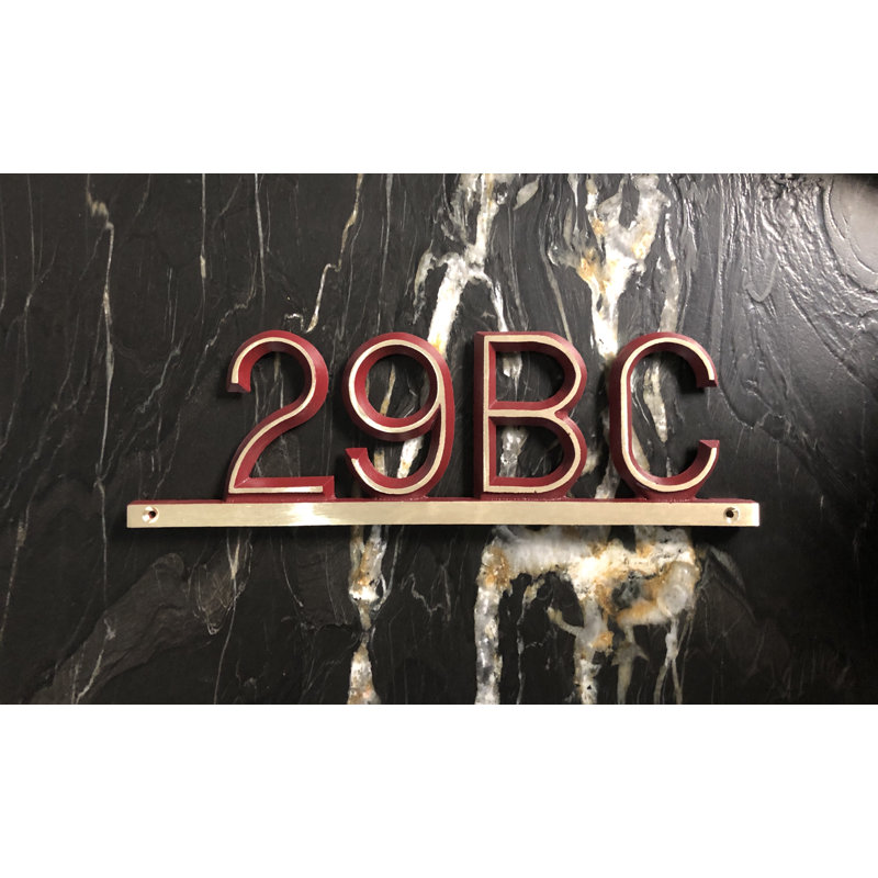 Plaque d’adresse murale sur 1 ligne modern bar, Marron, Oui