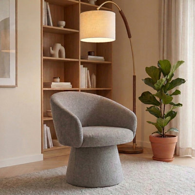 48cm H Boucle Upholstered Low Back Armchair