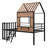 Twin Size Metal Loft Bed In Black. Structure. House-Shaped With Cute Roof & Window. Guardrails For Secure Sleep. Improves Sleeping Quality. 78.1"L X 41"W 76.5"H. Assembly Required Black Bed. Stable-265860576