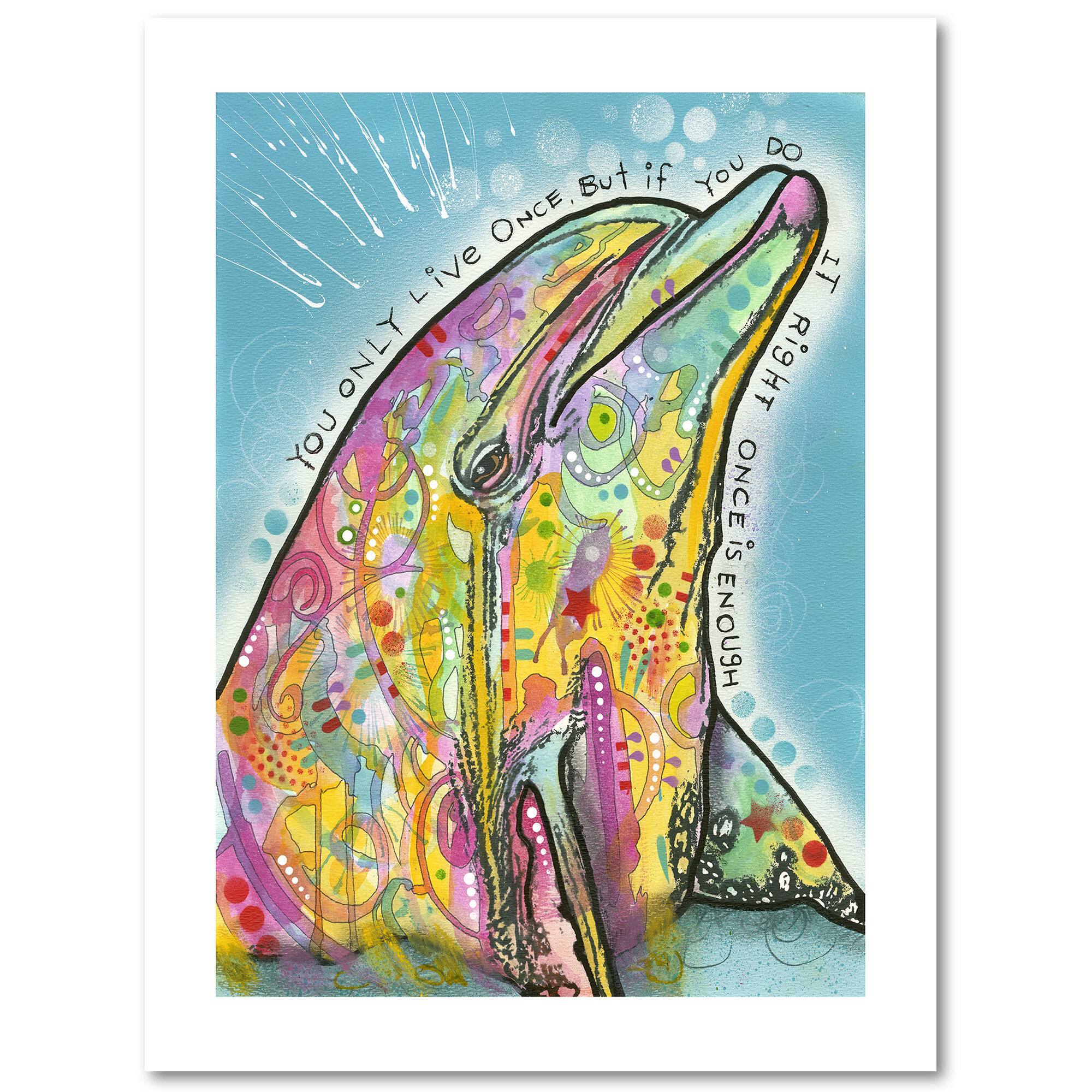 dolphin painting abstract
