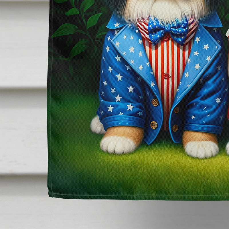 Drapeau «All American House», Étoile bleue / Pékinois à rayures rouges