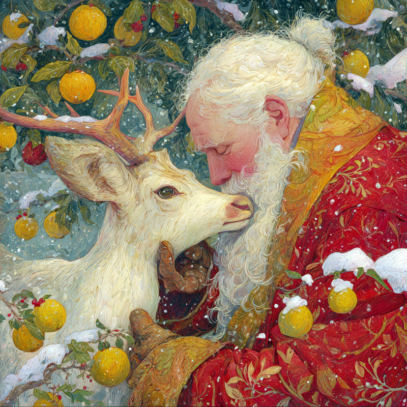 «Golden Christmas Blessing», art mural sur toile tendue