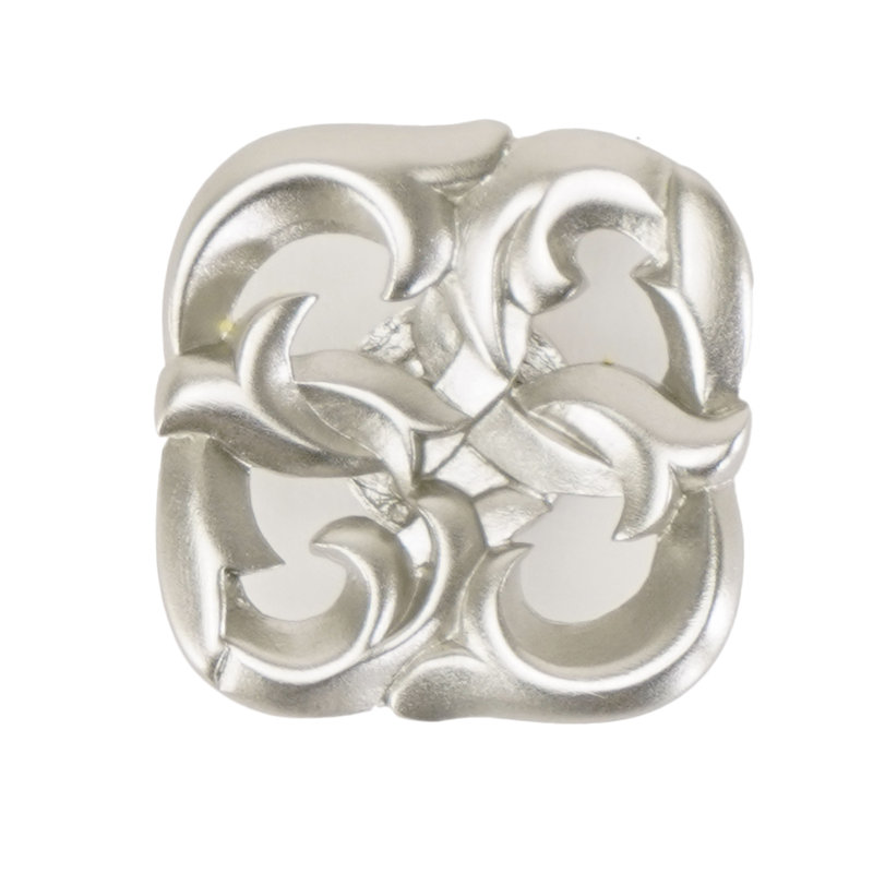 EDGAR BEREBI LOUIS XV  SQ KNOB IN SATIN NICKEL PLATE