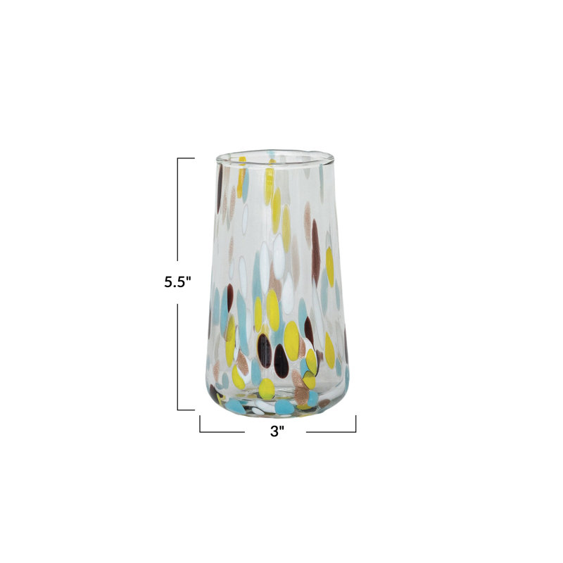 12-Ounce Hand-Blown Confetti Glass