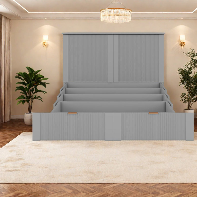 Armoire de canapé multifonctionnelle en bois gris, style moderne portatif pour la maison