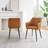 Cleother Faux Leather Dining Chairs -Bucket Tub Seat with Tapered Metal Legs and Vertical Stitching-2140427416
