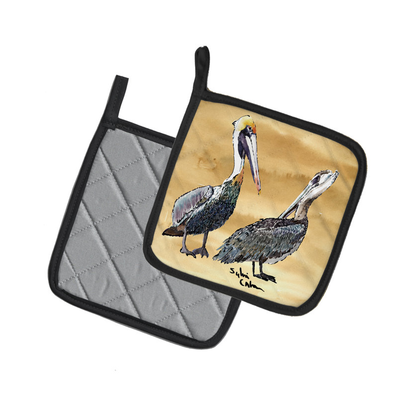 Caroline's Treasures Pelican Polyester Potholder, Tan
