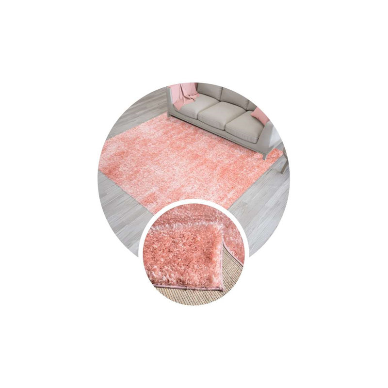 Jaxzon Solid Colour Shag Area Rug, Rectangle 50 x 80cm