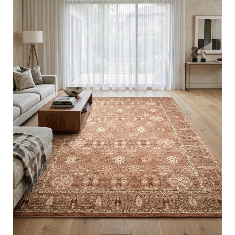 Tapis d'intérieur brun clair en laine noué à la main, Rectangle 4' x 6'