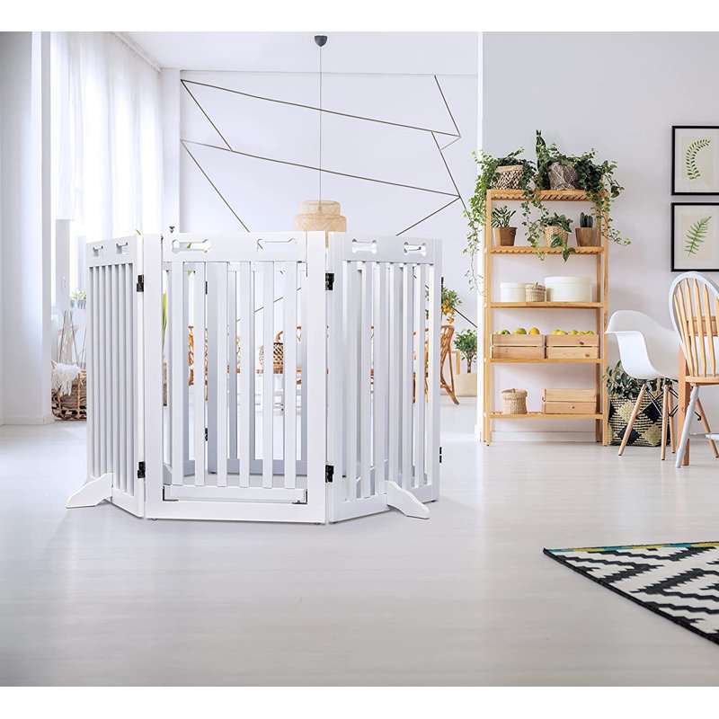 Barrière pour animaux autoportante, Bois clair