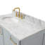 Meuble-lavabo simple en bois massif 37 po gris Freitas avec plateau en marbre de Carrare 0,75 po, évier gauche, lavabo ovale-271566831-304109145-304109144