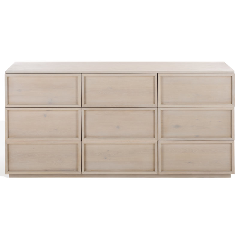 Commode 9 tiroirs Hudson, Gris clair