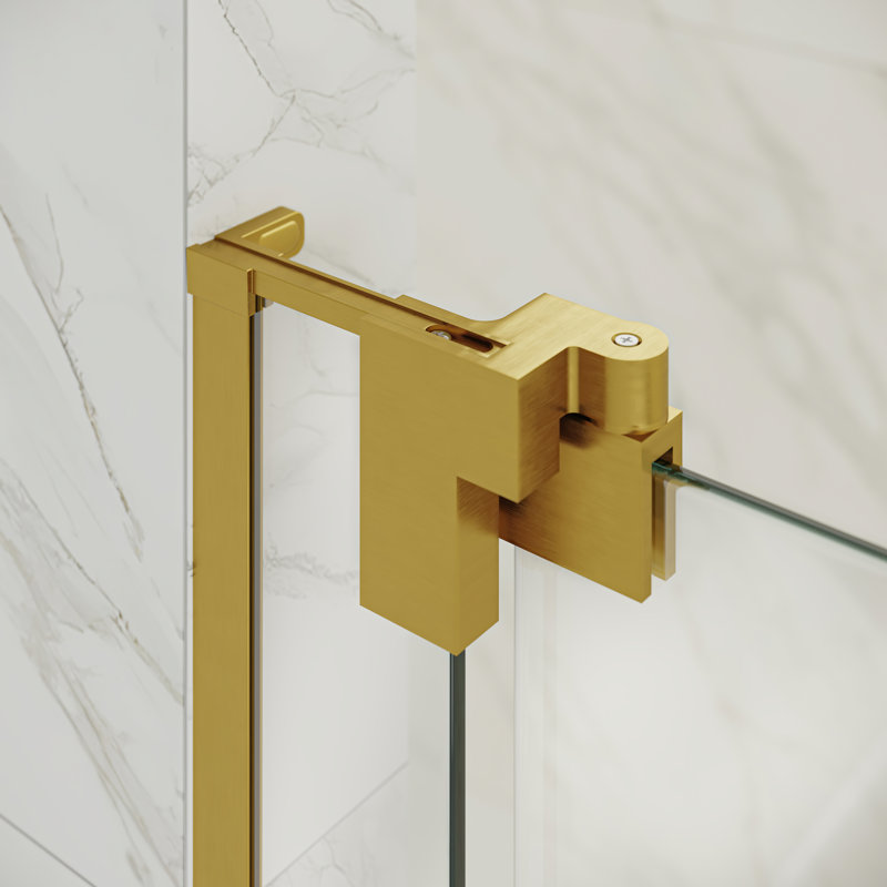  Flex X Duo - Porte de douche pivotante sans cadre 36 x 72 po 3/8 po et 5/16 po Flex X Duo, Or satiné