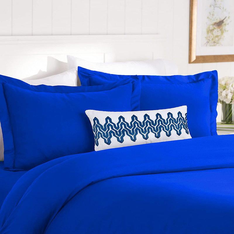 Ensemble de housse de couette en microfibre, Housse de couette très grand + 2 très grandes ta, Bleu royal