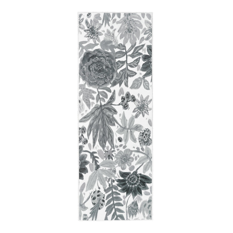 Tapis gris lavable My Magic Carpet, Rectangle 7 pi x 2 pi 6 po