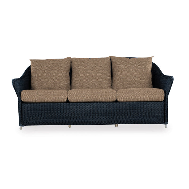 Weekend Retreat Outdoor 3 - Seat Patio Sofa, Ebony, Sailcloth Seagull