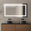 Miroir de salle de bain anti-buée à DEL sans cadre avec éclairage avant et rétroéclairé-517379500