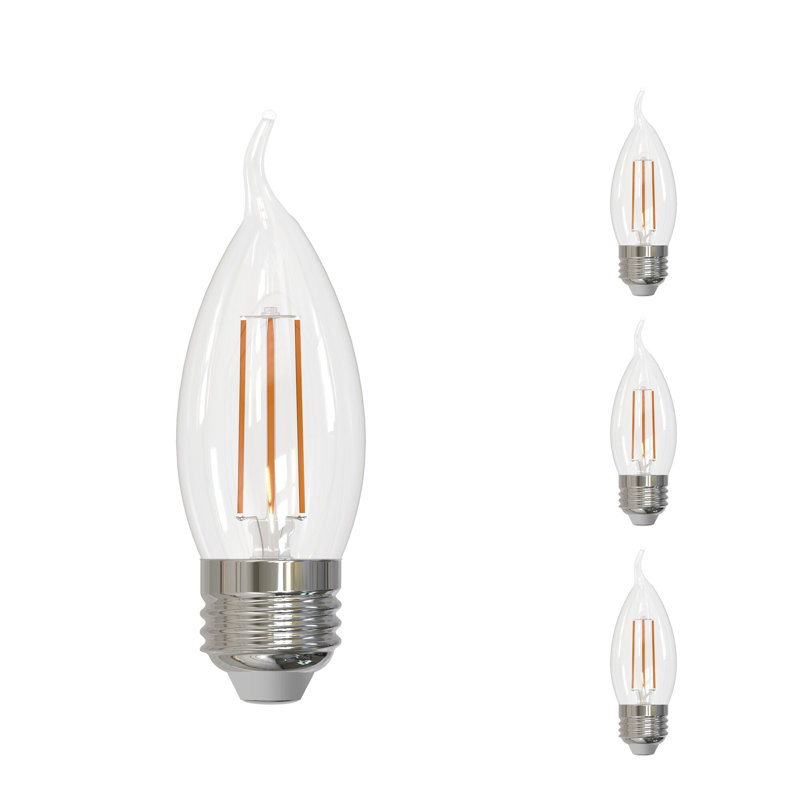 Ampoule CA10 à intensité variable de 5 watts avec finition en verre transparent et base moyenne (E26), 3000