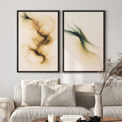 Art mural encadré sur toile, impressions murales abstraites rétro 24 "x 36"