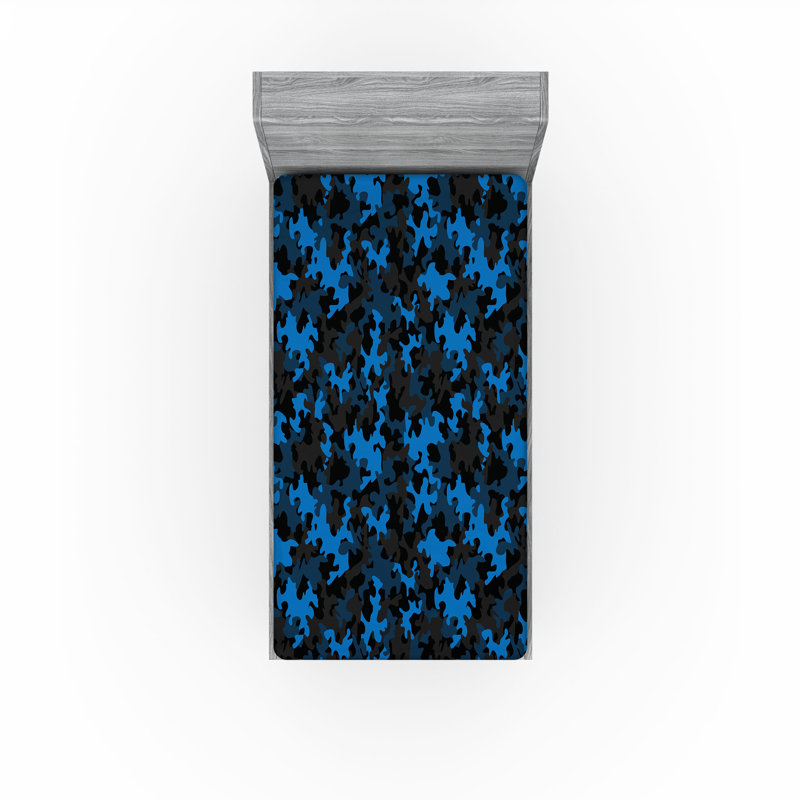 Drap-housse Ambesonne, paquet de 2, Drap-housse simple TG, Vert armée / noir / bleu