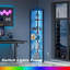Corner Shelf with LED Light, 6-Tier Corner Bookshelf for Small Space, Narrow Display Corner Shelf Stand