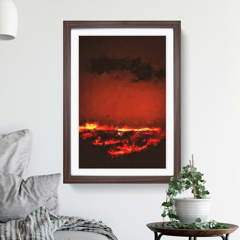 Clouds on Fire - Picture Frame Painting Print, Walnut Framed, 48cm H x 36cm W x 2cm D