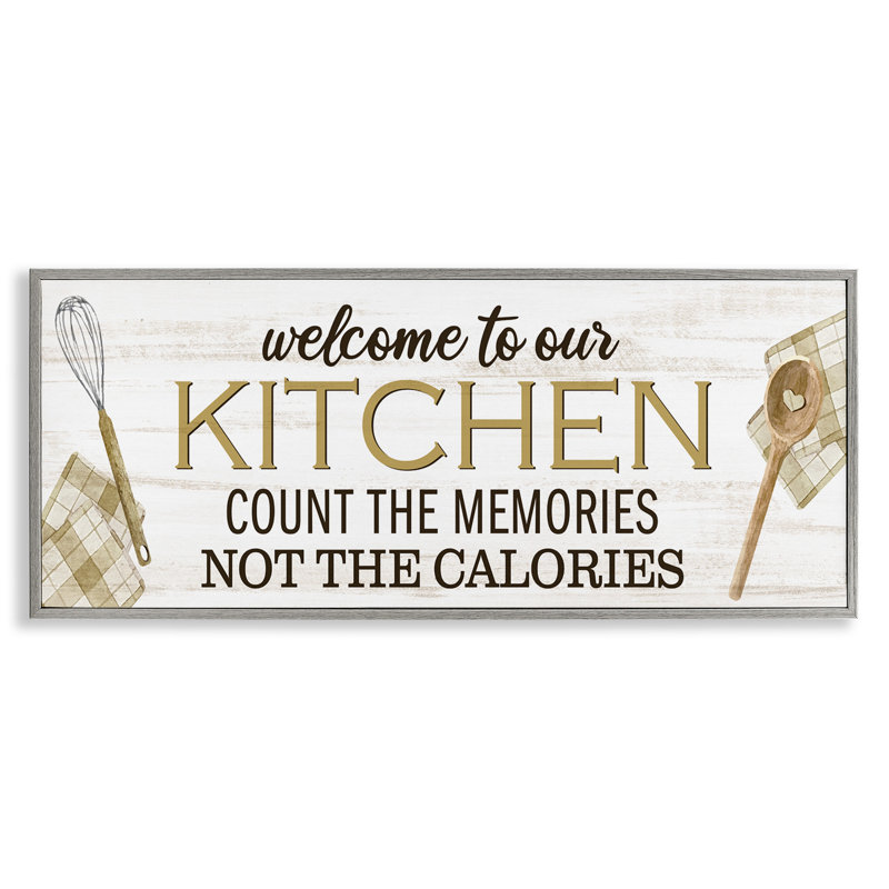 bb-011-Canvas Count Memories Not Calories by Kim Allen Single Picture Frame Print on Canvas, Gray Frame