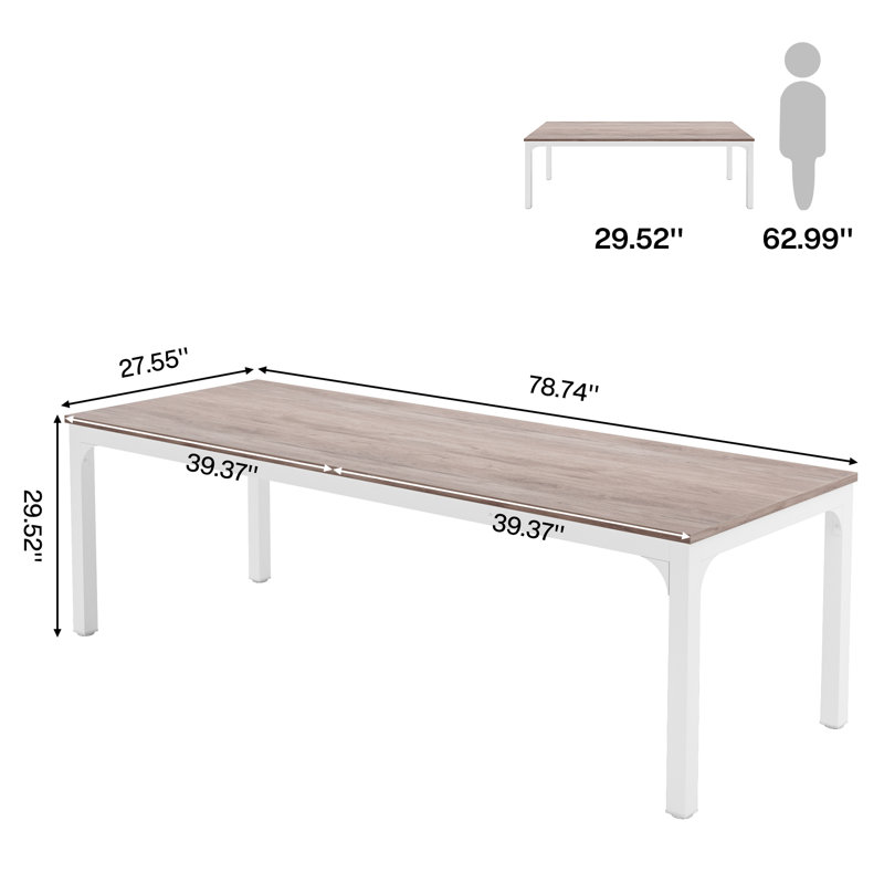 Senon Rectangular with Iron Base Dining Table