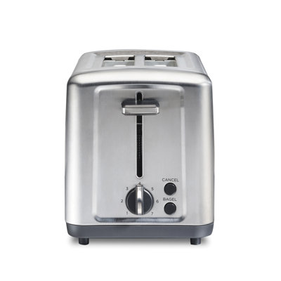 Hamilton Beach 2 Slice Brushed Stainless Steel Toaster with Extra-Wide Slots, Toast Boost, 22992G