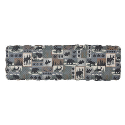 Gabrialla Woodland Forest Patchwork Animal Moose Nature Decorative Kitchen Setting Dining Table Runner