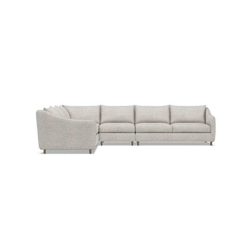 Bernhardt Joli 4-Piece Fabric Sectional, Gray Polyester