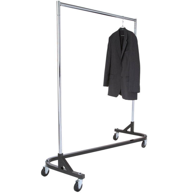 61'' Metal Rolling Industrial Pipe Clothing Rack