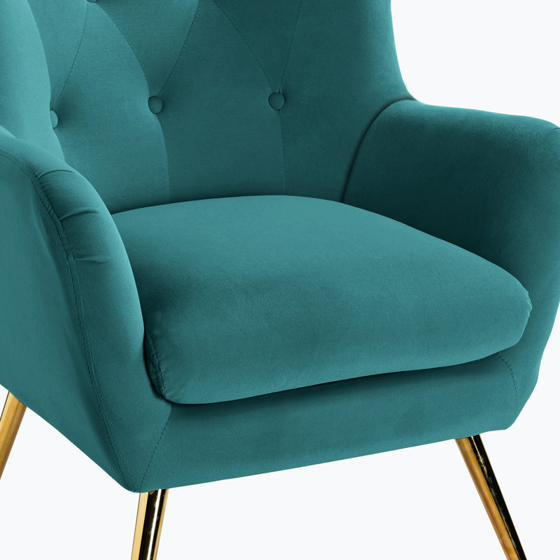 Chaise de bureau en velours, Bleu