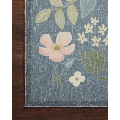 Tapis bleu sarcelle ROTLE FILET Co. x Loloi Cotswolds COT-01