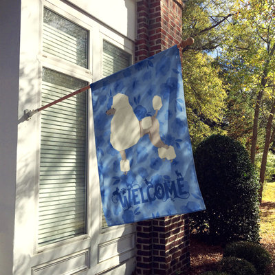 Caniche en polyester à 2 côtés 40 x 28 po standard welcome drapeau maison
