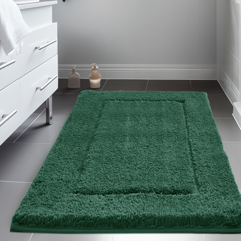 Super Soft Thick Plush Tufted Bathroom Rug, Brown, 17" W x 24" L