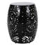 Table d'appoint en fer forgé de style tropical - Noir, 42 cm L x 42 cm P x 52 cm H, aucun assemblage requis. Pied de table moderne en métal 42 cm L x 52 cm H, assemblage requis.