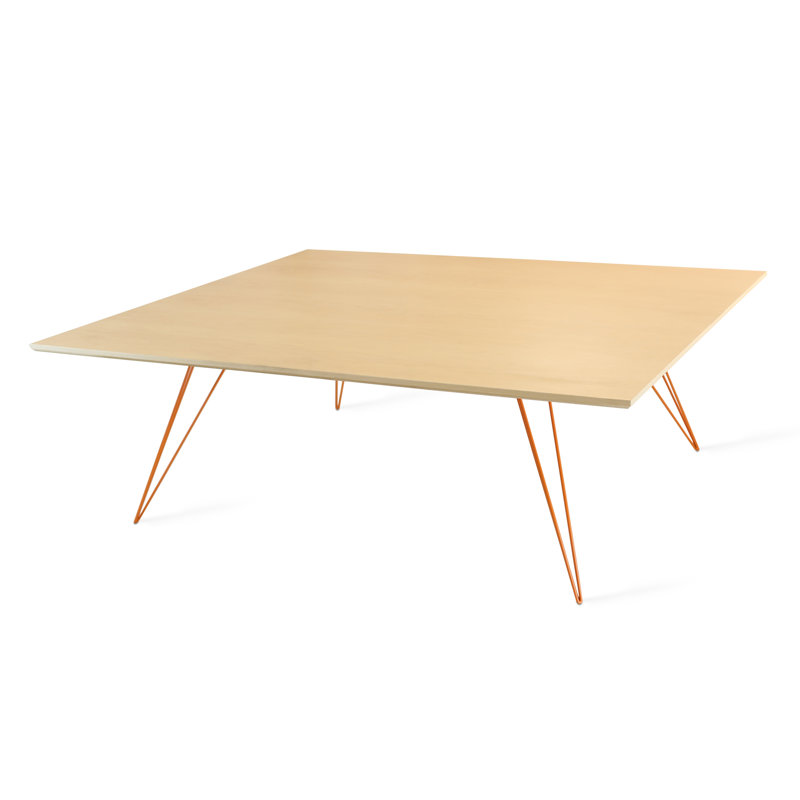 Williams Coffee Table, Orange, 18" H x 54" L x 46" W, Maple