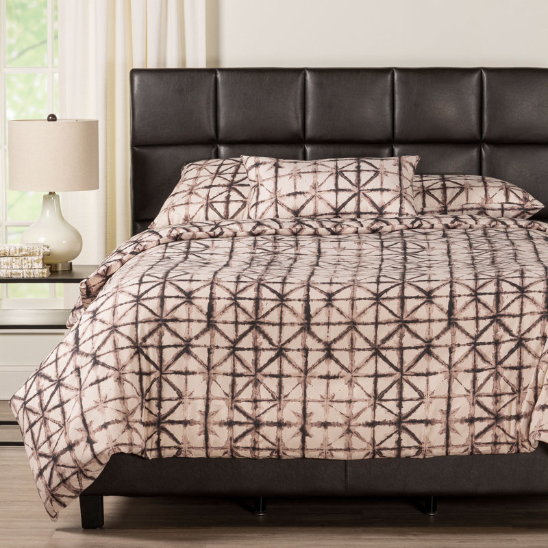 Reflection Windowpane Duvet Cover & Insert, King Duvet + 2 King Shams + 1 Throw Pillow