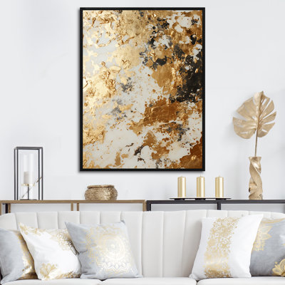 Blanc et or Champagne Flow I - Champagne, art mural