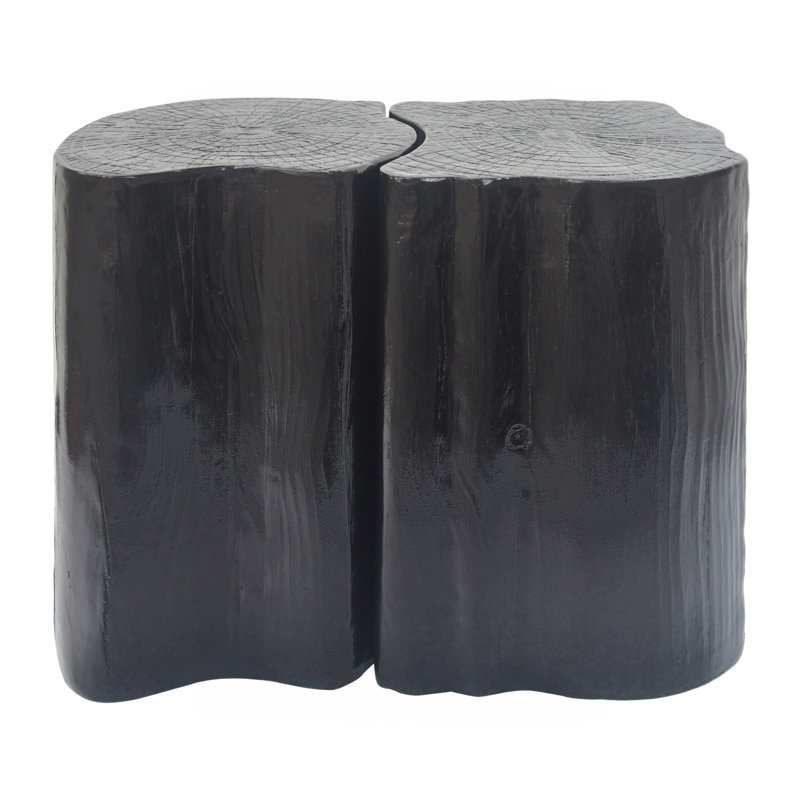 2-in-1 Irregular MGO End Table, Split Design for Indoor and Outdoor Use, Space-Saving and Stylish, Black