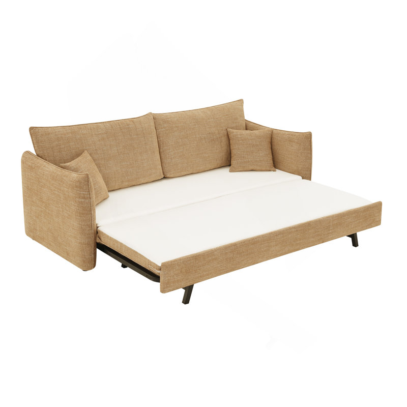 Canapé en chenille avec 2 coussins (peut se transformer en canapé-lit)