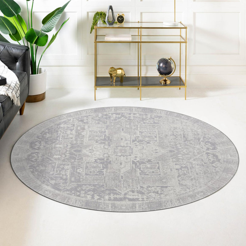 Chenille Abstract Indoor Rug, Round 3'6"