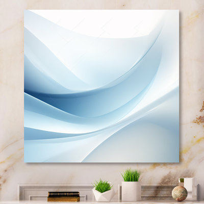 «Blue and White Abstract Fractal Fusion V», impression d'art mural fractal