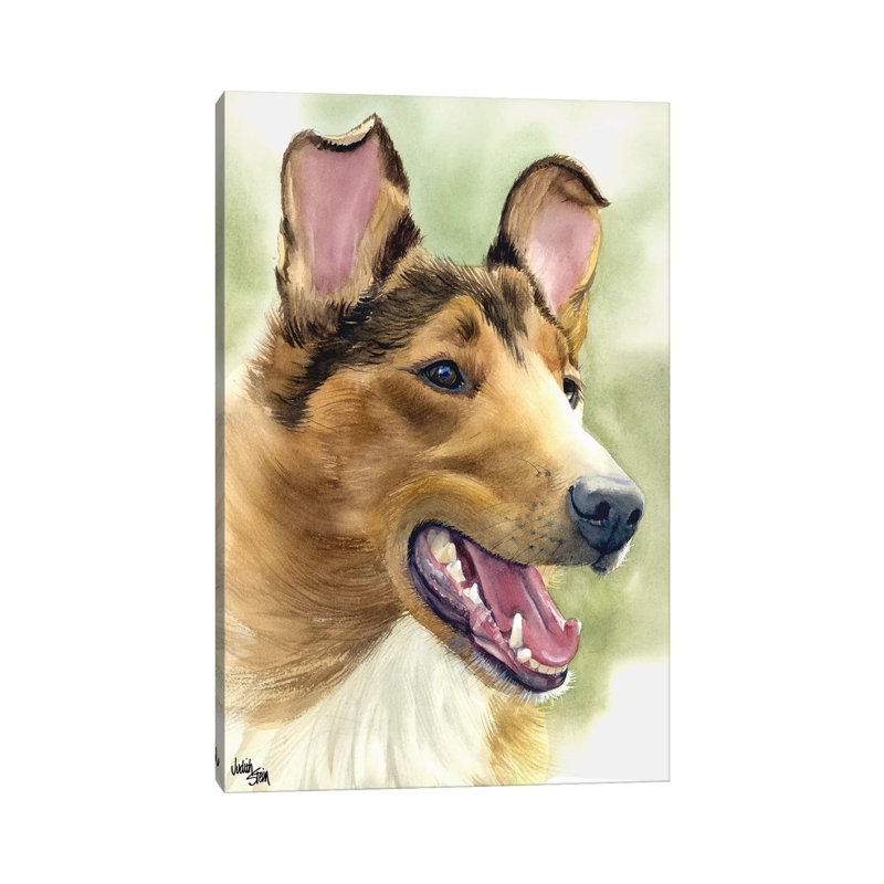 Woof To Watch Smooth Coat Collie by Judith Stein - Gallery-Wrapped Canvas Giclée on Canvas, Wrapped Canvas
