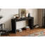 Console avec foyer original - Placage en bois de qualité pour différents environnements et plateau fin et résistant adapté à de multiples espaces élégants