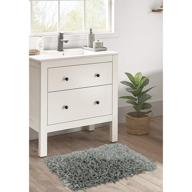 Karnowski Non-Slip Bath Rug, Gray